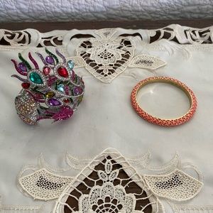 Lily Pulitzer Bangle with Peacock crystal Cuff